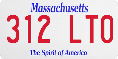MA license plate 312LT0