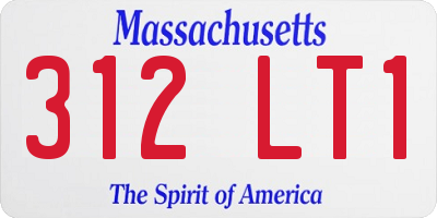 MA license plate 312LT1