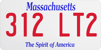 MA license plate 312LT2