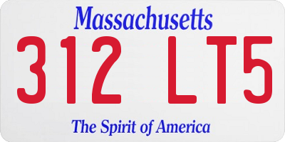MA license plate 312LT5