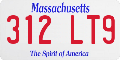 MA license plate 312LT9