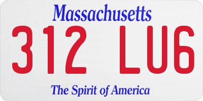 MA license plate 312LU6