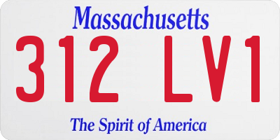MA license plate 312LV1