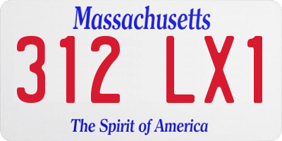 MA license plate 312LX1