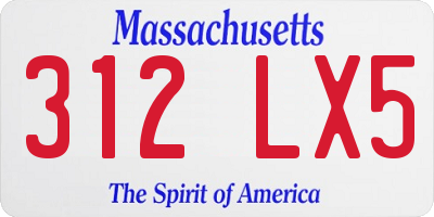 MA license plate 312LX5