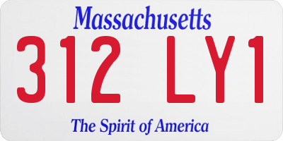 MA license plate 312LY1