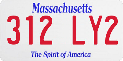 MA license plate 312LY2