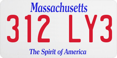 MA license plate 312LY3