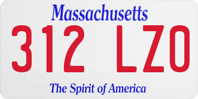 MA license plate 312LZ0