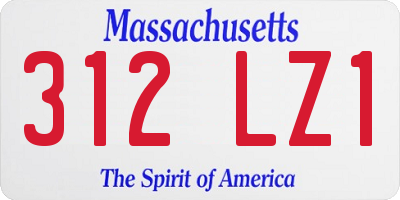 MA license plate 312LZ1