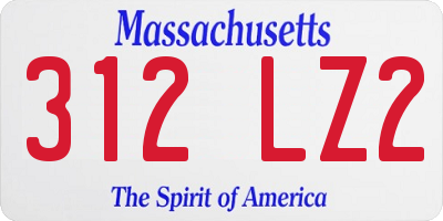 MA license plate 312LZ2