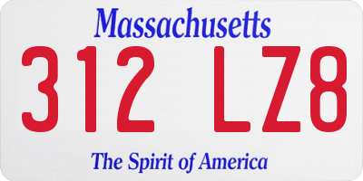 MA license plate 312LZ8