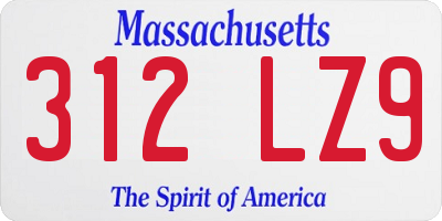 MA license plate 312LZ9