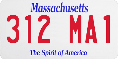 MA license plate 312MA1
