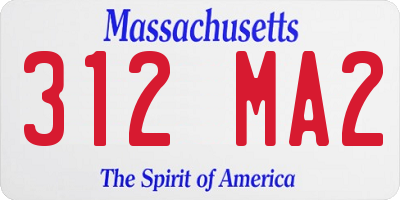 MA license plate 312MA2