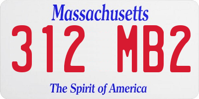 MA license plate 312MB2