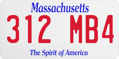 MA license plate 312MB4