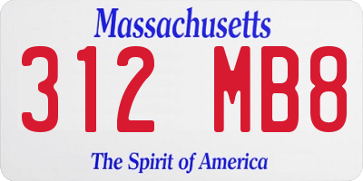 MA license plate 312MB8