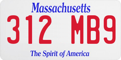 MA license plate 312MB9