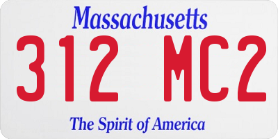 MA license plate 312MC2