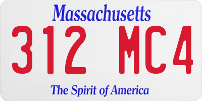 MA license plate 312MC4