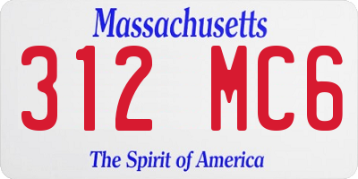 MA license plate 312MC6