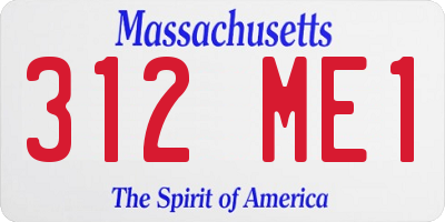 MA license plate 312ME1