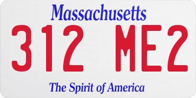 MA license plate 312ME2