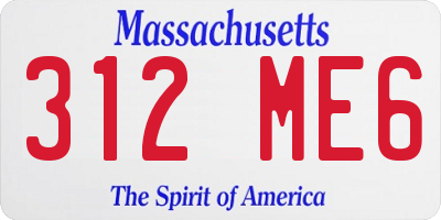 MA license plate 312ME6