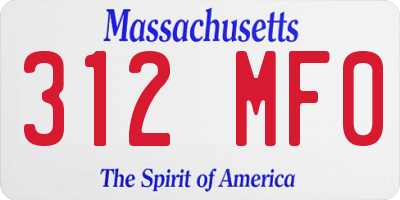 MA license plate 312MF0