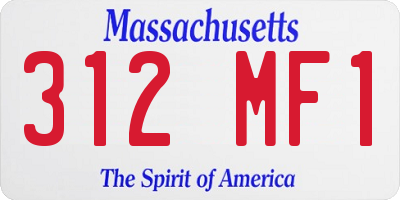 MA license plate 312MF1