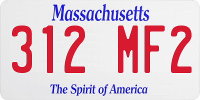 MA license plate 312MF2