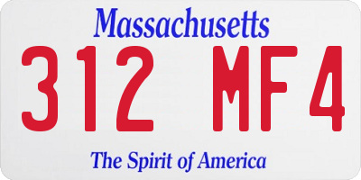 MA license plate 312MF4
