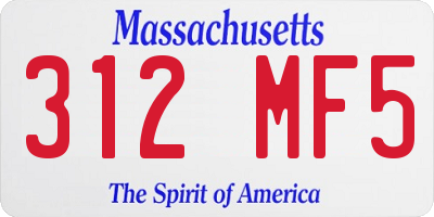 MA license plate 312MF5