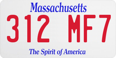 MA license plate 312MF7