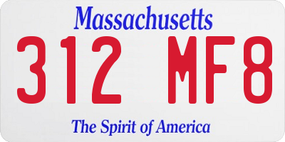 MA license plate 312MF8