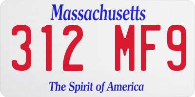 MA license plate 312MF9
