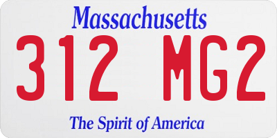 MA license plate 312MG2