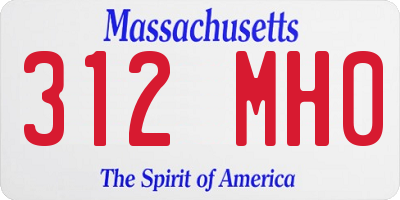 MA license plate 312MH0