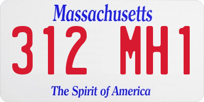 MA license plate 312MH1