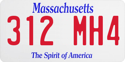 MA license plate 312MH4