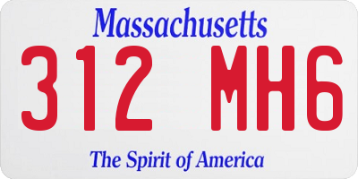 MA license plate 312MH6