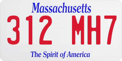 MA license plate 312MH7