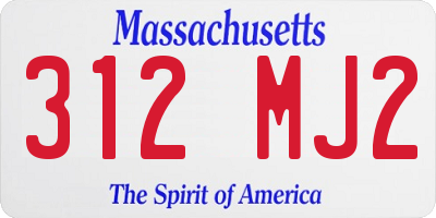 MA license plate 312MJ2