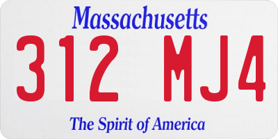 MA license plate 312MJ4