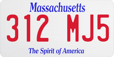 MA license plate 312MJ5