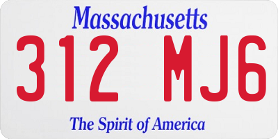 MA license plate 312MJ6