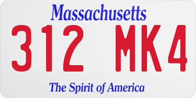 MA license plate 312MK4