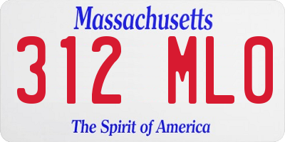 MA license plate 312ML0