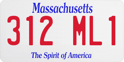 MA license plate 312ML1